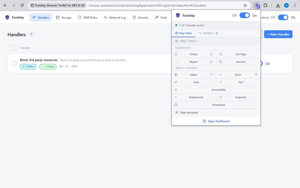 Toolship full dashboard